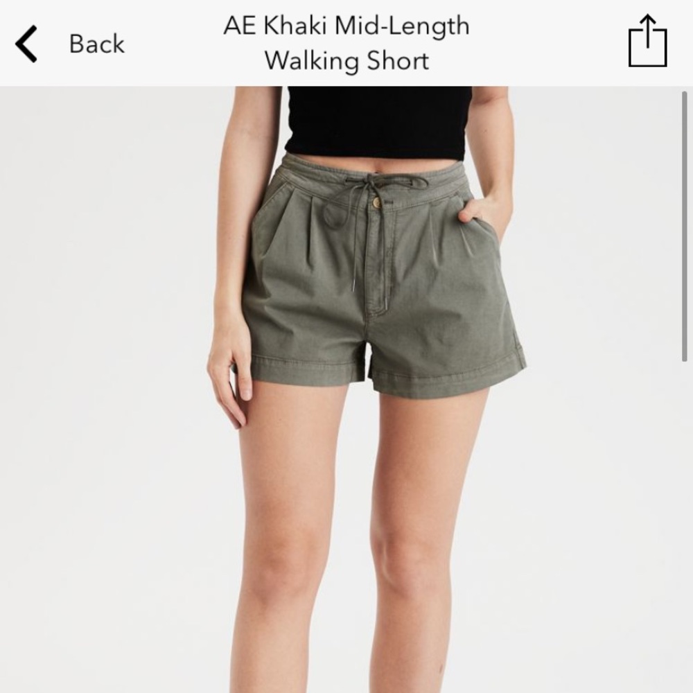 American Eagle Khaki Hiking Shorts Olive Green✨